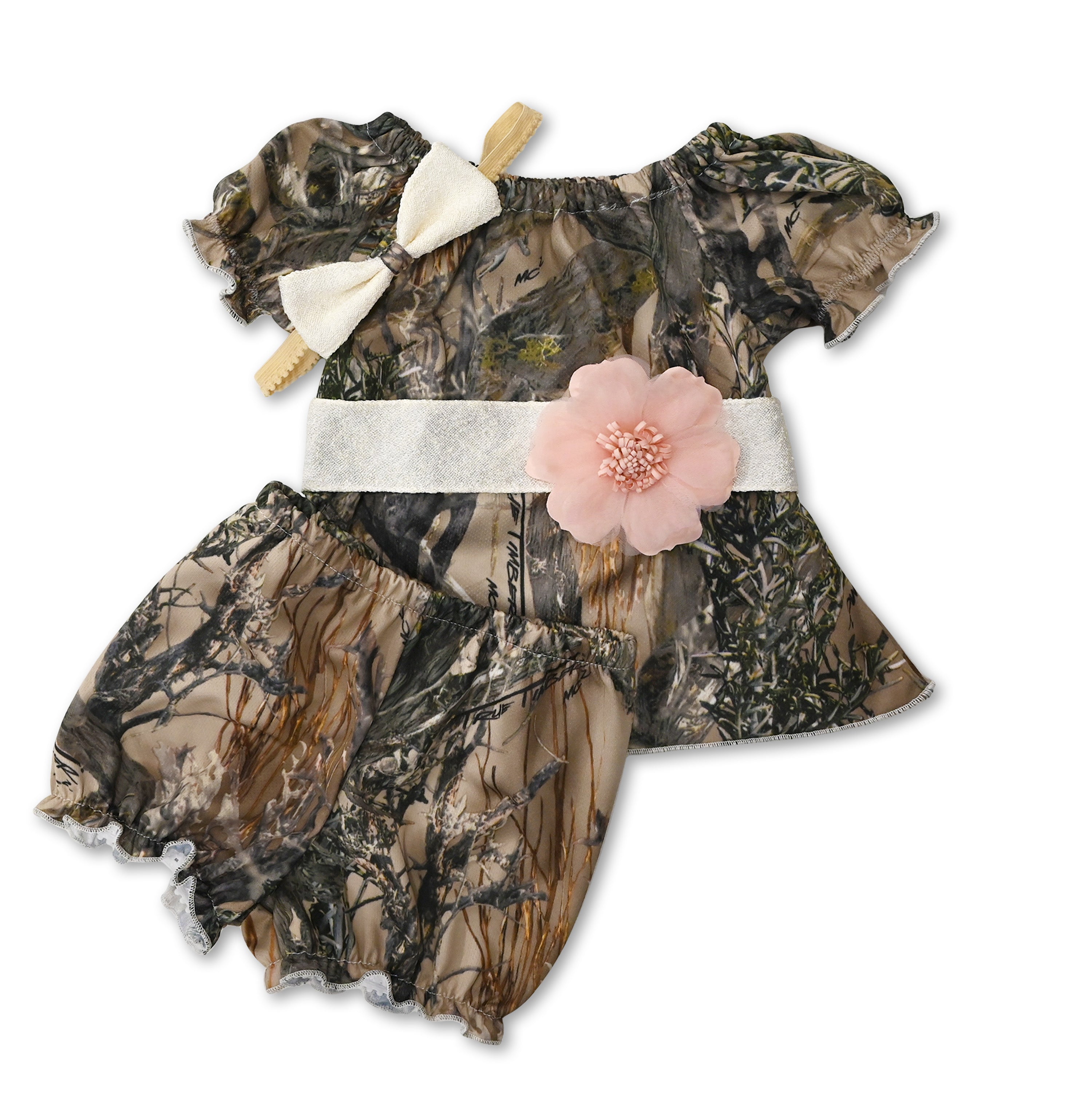 Resort camo sheer peasant dress