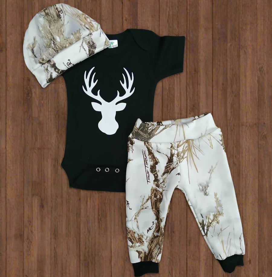 White Buck Girl Boy Option MC2 Snow Pant & Hat Set