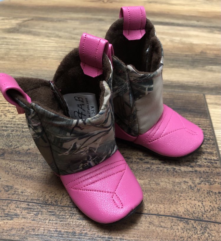 Pink and Natural Boots