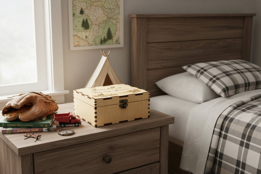 Hunting Keepsake Box for Kids | Antler-Fish Heirloom Memory Box – You ...