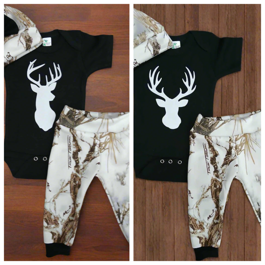 White Buck Girl Boy Option MC2 Snow Pant & Hat Set