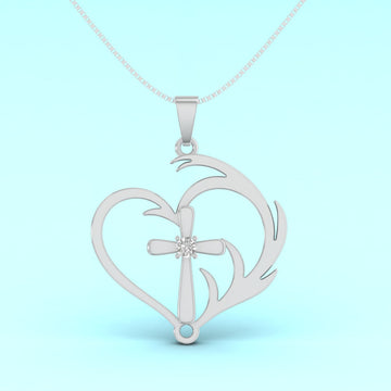 Sterling Silver Heart Cross Pendant