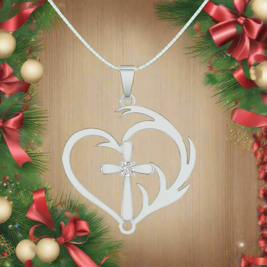 Sterling Silver Heart Cross Pendant