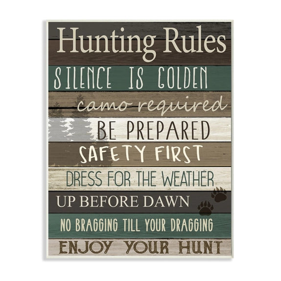 Cabin Hunting Rules Sign