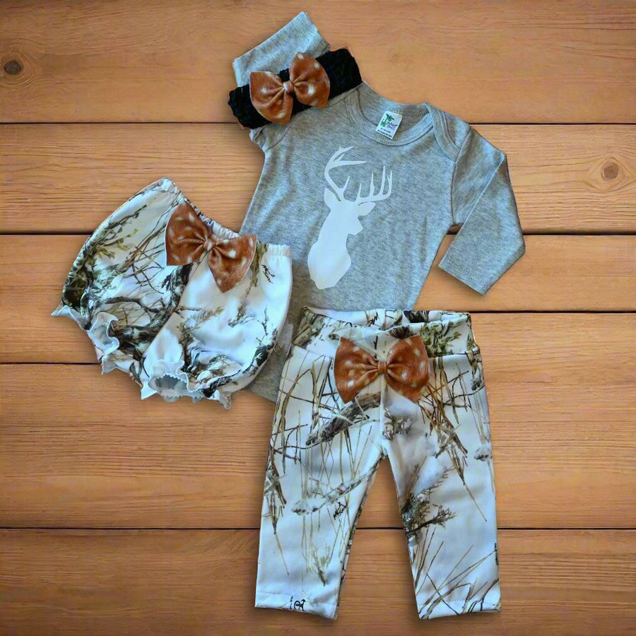 Snowfall Pant & Fawn Spot Headband/Bloomer Set Option