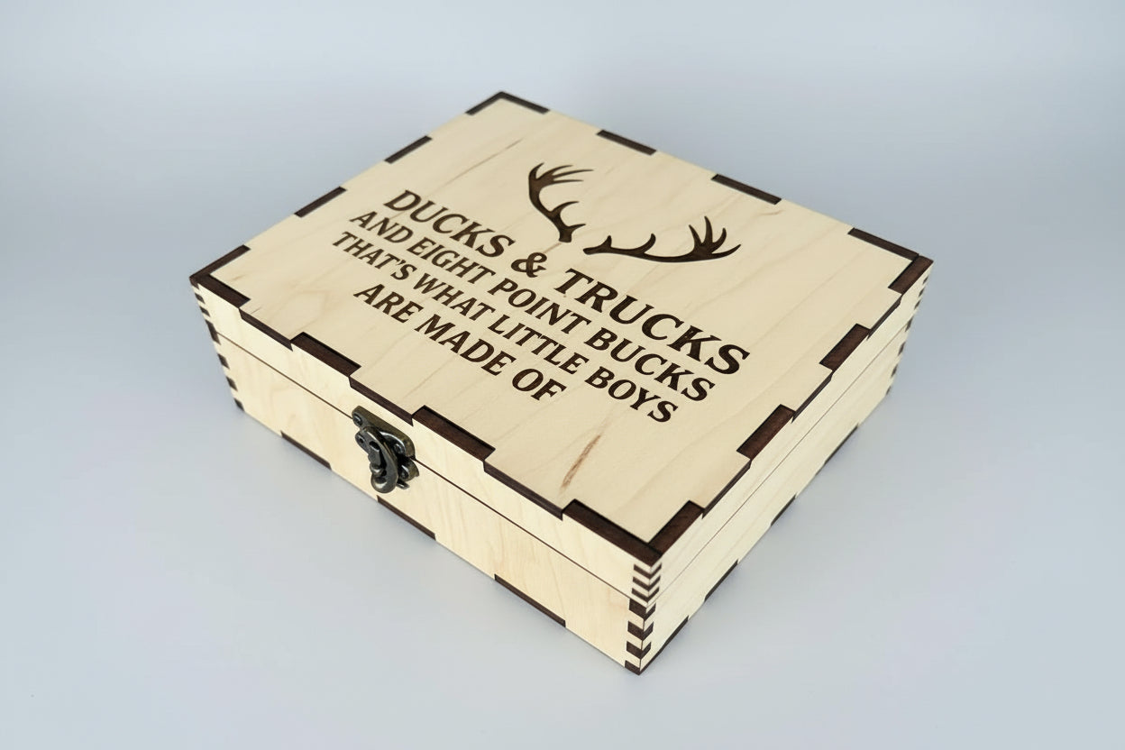 Hunting Keepsake Box for Kids | Ducks, Trucks & Antlers Heirloom Memor ...