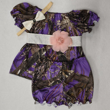 Purple Peasant Dress 3-Piece Set