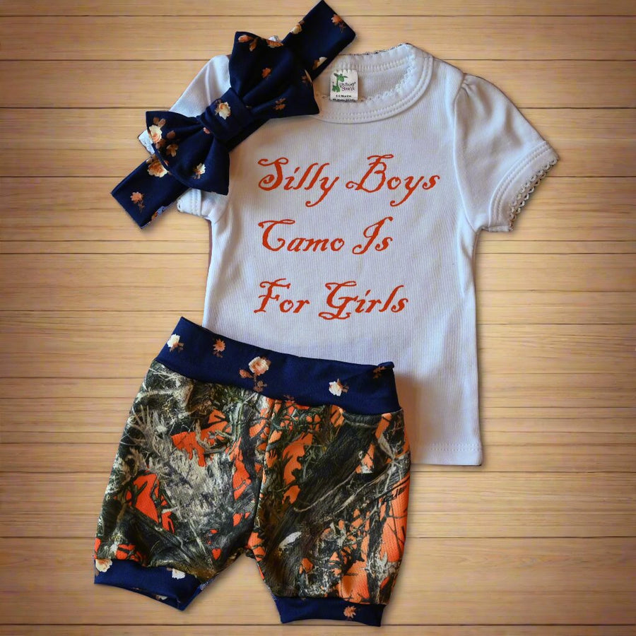 Silly Boys Camo Is For Girls Short & Headband Set