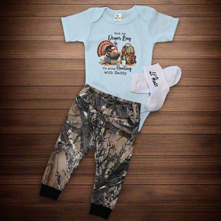 Turkey Hunting Pack Diaper Bag Pant Set With Sock Option