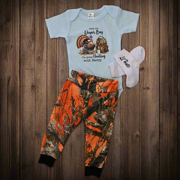 Turkey Hunting Pack Diaper Bag Pant Set With Sock Option