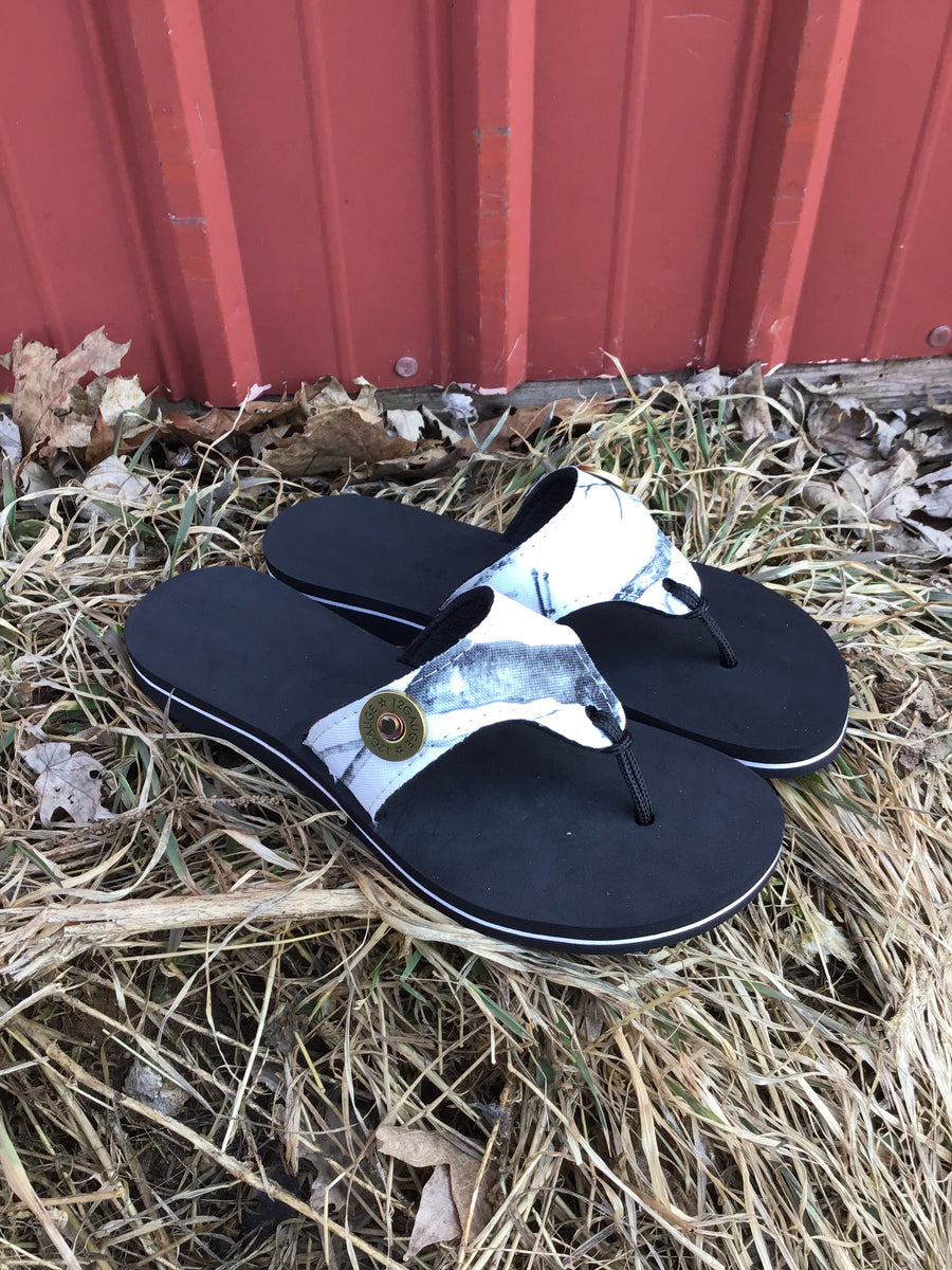 Camo Flip Flops with New Ultra Comfort Sole White