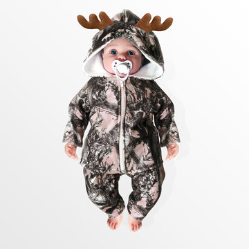 Baby Camo Hooded Jacket and Pants with Antlers