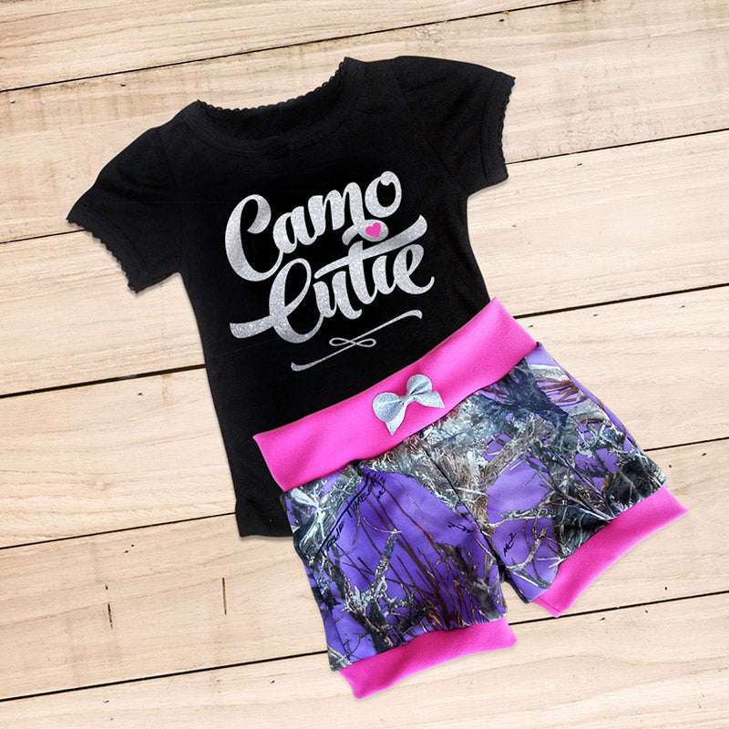 CAMO CUTIE Shorts & Shirt Set