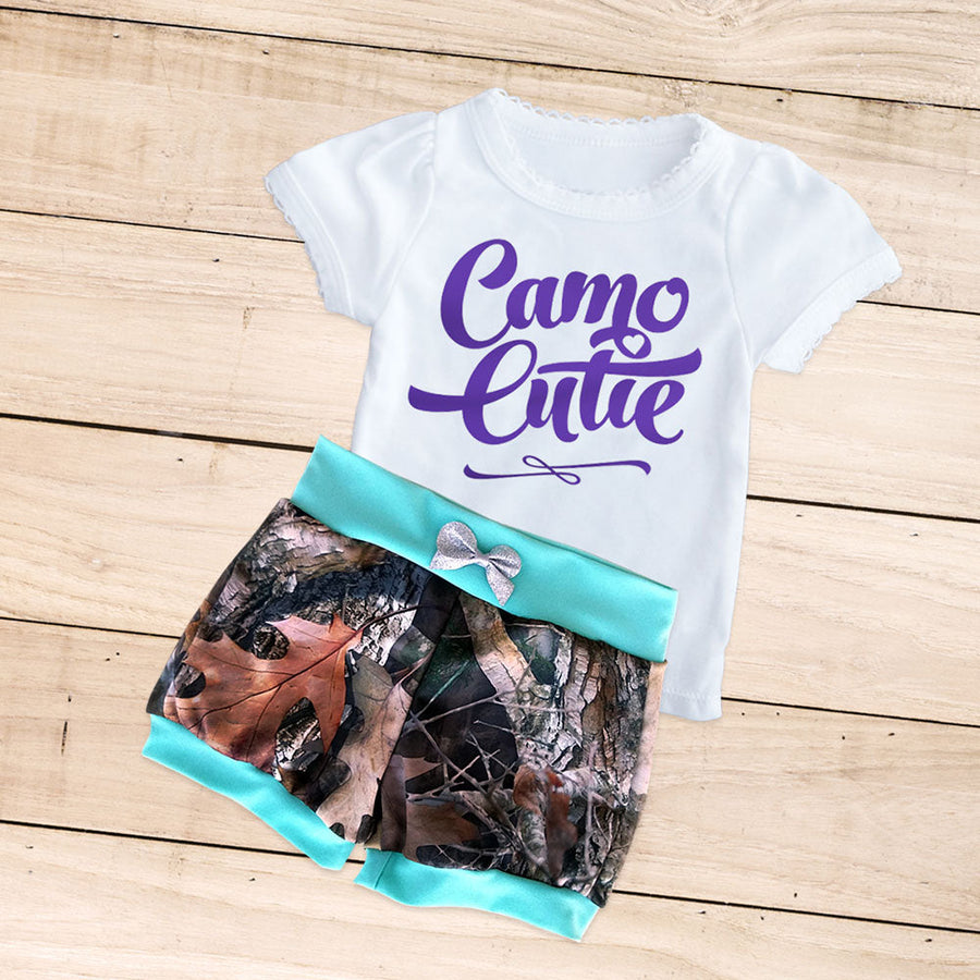 CAMO CUTIE Shorts & Shirt Set