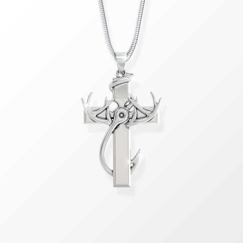 Hunting faith and fishing cross necklace Clearance